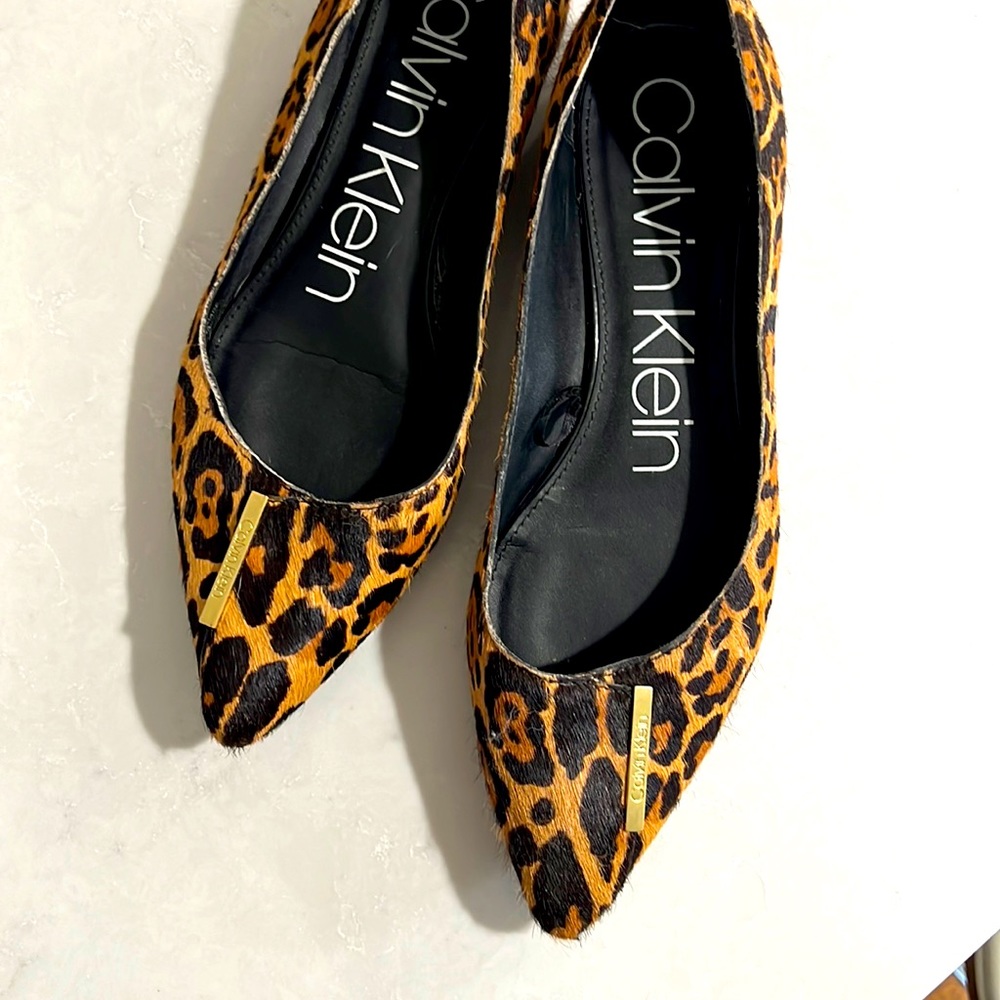 Calvin Klein Leopard Hair spotted Flats 8.5